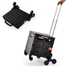Load image into Gallery viewer, Gymax Foldable Utility Cart Telescoping Handle Trolley Travel Shopping Black/Red