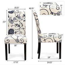 Load image into Gallery viewer, Gymax Set of 2 Tufted Dining Chair Upholstered Nailhead Trim Rubber Wooden Leg