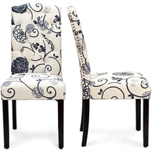 Load image into Gallery viewer, Gymax Set of 2 Tufted Dining Chair Upholstered Nailhead Trim Rubber Wooden Leg
