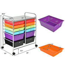 Load image into Gallery viewer, Gymax Office Rolling Cart 12 Storage Drawer Studio Organizer Bins Scrapbook Paper Multicolor