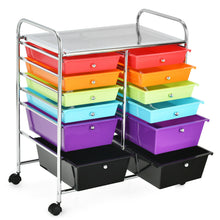 Load image into Gallery viewer, Gymax Office Rolling Cart 12 Storage Drawer Studio Organizer Bins Scrapbook Paper Multicolor