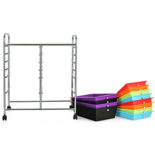 Load image into Gallery viewer, Gymax Office Rolling Cart 12 Storage Drawer Studio Organizer Bins Scrapbook Paper Multicolor