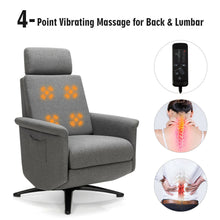 Load image into Gallery viewer, Gymax Massage Recliner Chair Swivel Single Sofa Lounge w/Adjustable Headrest