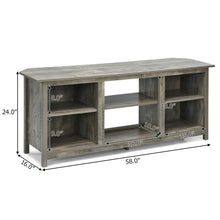 Load image into Gallery viewer, Gymax 58'' 2-Tier TV Stand Entertainment Media Center Console Up to 65'' Grey