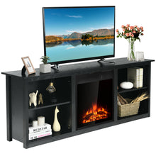 Load image into Gallery viewer, Gymax 70'' 2-Tier TV Fireplace Stand W/22.5'' Electric Fireplace Up to 75'' Black