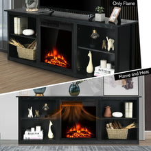 Load image into Gallery viewer, Gymax 70'' 2-Tier TV Fireplace Stand W/22.5'' Electric Fireplace Up to 75'' Black