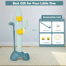 Load image into Gallery viewer, Gymax 3-in-1 Sports Activity Center w/ Golf & Ring-Toss Cactus Toy Stand
