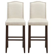 Load image into Gallery viewer, Gymax Set of 2 Nailhead Bar Stools 29'' Bar Height with Rubber Wood Legs Beige