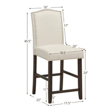 Load image into Gallery viewer, Gymax Set of 4 Fabric Barstools Nail Head Trim Counter Height Dining Side Chairs Beige