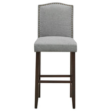 Load image into Gallery viewer, Gymax Set of 4 Nailhead Bar Stools 29'' Bar Height with Rubber Wood Legs Grey