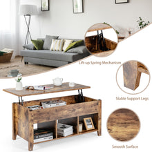 Load image into Gallery viewer, Gymax Lift Top Coffee Table w/ Storage Compartment Shelf Living Room Retro