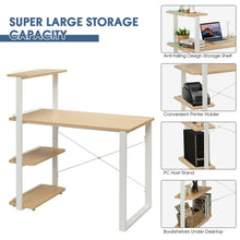Load image into Gallery viewer, Gymax Computer Desk Study Writing Table Workstation Home Office w/ Bookshelves