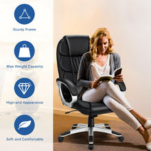 Load image into Gallery viewer, Gymax Ergonomic Office Task Chair High Back Leather Swivel w/ Lumbar Support