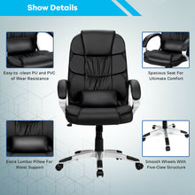 Load image into Gallery viewer, Gymax Ergonomic Office Task Chair High Back Leather Swivel w/ Lumbar Support