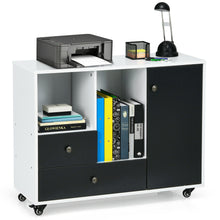 Load image into Gallery viewer, Gymax Lateral Mobile Filing Cabinet Large Printer Stand w/ 2 Drawers