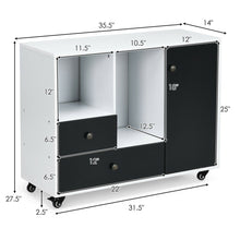 Load image into Gallery viewer, Gymax Lateral Mobile Filing Cabinet Large Printer Stand w/ 2 Drawers
