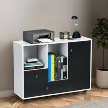 Load image into Gallery viewer, Gymax Lateral Mobile Filing Cabinet Large Printer Stand w/ 2 Drawers
