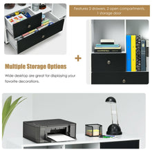 Load image into Gallery viewer, Gymax Lateral Mobile Filing Cabinet Large Printer Stand w/ 2 Drawers