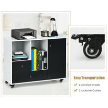 Load image into Gallery viewer, Gymax Lateral Mobile Filing Cabinet Large Printer Stand w/ 2 Drawers