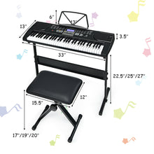 Load image into Gallery viewer, Gymax Sonart 61-Key Electronic Keyboard Piano Starter Set w/Stand Bench Headphones
