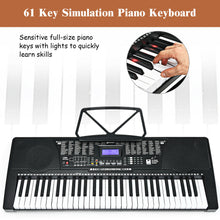 Load image into Gallery viewer, Gymax Sonart 61-Key Electronic Keyboard Piano w/Lighted Keys Stand Bench Headphone