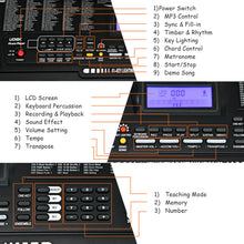 Load image into Gallery viewer, Gymax Sonart 61-Key Electronic Keyboard Piano w/Lighted Keys Stand Bench Headphone