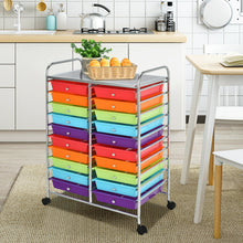 Load image into Gallery viewer, Gymax Office Rolling Cart 20 Storage Drawers Scrapbook Paper Studio Organizer Multicolor
