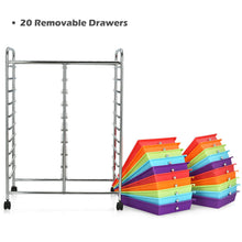 Load image into Gallery viewer, Gymax Office Rolling Cart 20 Storage Drawers Scrapbook Paper Studio Organizer Multicolor