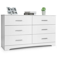Load image into Gallery viewer, Gymax 6 Drawer Double Dresser Chest of Drawers Storage Cabinet Organizer White