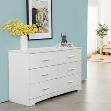 Load image into Gallery viewer, Gymax 6 Drawer Double Dresser Chest of Drawers Storage Cabinet Organizer White