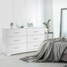 Load image into Gallery viewer, Gymax 6 Drawer Double Dresser Chest of Drawers Storage Cabinet Organizer White