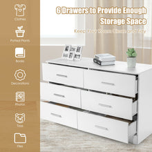 Load image into Gallery viewer, Gymax 6 Drawer Double Dresser Chest of Drawers Storage Cabinet Organizer White