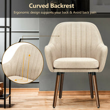 Load image into Gallery viewer, Gymax Set of 2 Accent Chairs Fabric Upholstered Armchairs w/Wooden Legs Beige