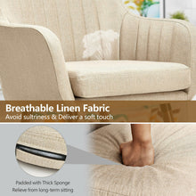 Load image into Gallery viewer, Gymax Set of 2 Accent Chairs Fabric Upholstered Armchairs w/Wooden Legs Beige