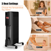 Load image into Gallery viewer, Gymax 1500W Oil Filled Radiator Heater Portable Space Heater w/ Remote Control