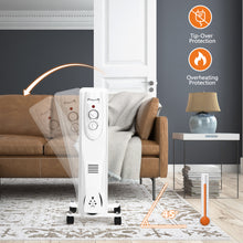 Load image into Gallery viewer, Gymax 1500W Oil Filled Radiator Space Heater w/ Overheat & Tip-Over Protection