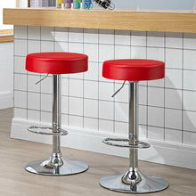 Load image into Gallery viewer, Gymax 2PCS Adjustable Swivel Bar Stool PU Leather Kitchen Counter Bar Chairs Red