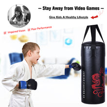Load image into Gallery viewer, Gymax Kid's Boxing Suit Exercise Boxing Set w/ Sandbag Gloves Hook & Jump Rope