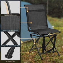 Load image into Gallery viewer, Gymax Folding 360¡ã Silent Swivel Hunting Chair Blind Chair All-weather Outdoor