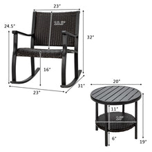 Load image into Gallery viewer, Gymax 3PCS Rattan Rocking Bistro Set Patio Conversation Set Patio Yard Outdoor