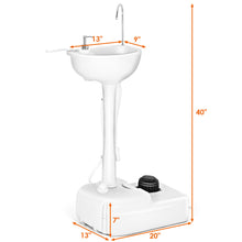 Load image into Gallery viewer, Gymax Portable Wash Sink Camping Sink Wash Basin Stand w/ Wheels & Foot Pump