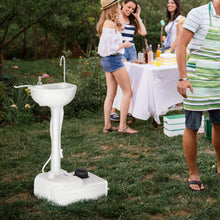 Load image into Gallery viewer, Gymax Portable Wash Sink Camping Sink Wash Basin Stand w/ Wheels & Foot Pump