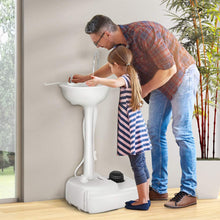 Load image into Gallery viewer, Gymax Portable Wash Sink Camping Sink Wash Basin Stand w/ Wheels & Foot Pump