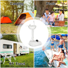 Load image into Gallery viewer, Gymax Portable Wash Sink Camping Sink Wash Basin Stand w/ Wheels & Foot Pump