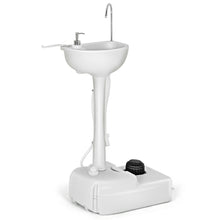 Load image into Gallery viewer, Gymax Portable Wash Sink Camping Sink Wash Basin Stand w/ Wheels & Foot Pump