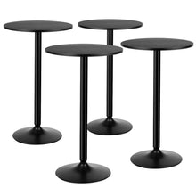 Load image into Gallery viewer, Gymax 4 PCS Round Pub Table 24'' Bistro Bar Cocktail Table w/Metal Base Black