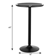 Load image into Gallery viewer, Gymax 4 PCS Round Pub Table 24'' Bistro Bar Cocktail Table w/Metal Base Black