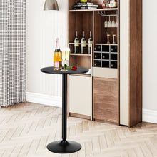 Load image into Gallery viewer, Gymax 4 PCS Round Pub Table 24'' Bistro Bar Cocktail Table w/Metal Base Black
