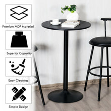 Load image into Gallery viewer, Gymax 4 PCS Round Pub Table 24'' Bistro Bar Cocktail Table w/Metal Base Black