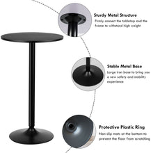 Load image into Gallery viewer, Gymax 4 PCS Round Pub Table 24'' Bistro Bar Cocktail Table w/Metal Base Black